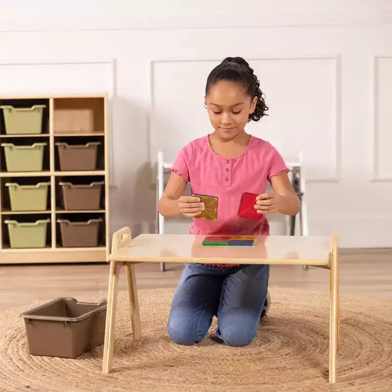 Table d'activités Montessori pour enfants, pupitre portable en contreplaqué de bouleau