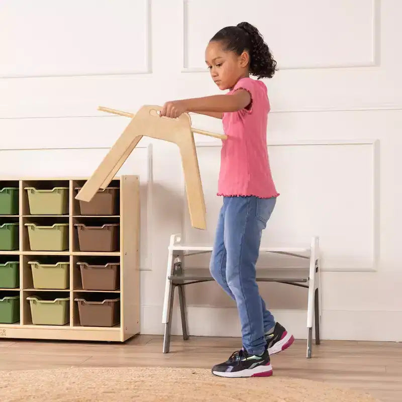 Table d'activités Montessori pour enfants, pupitre portable en contreplaqué de bouleau