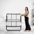 Lit d'appoint pliant, 96,5 cm x 190,5 cm avec matelas de 12,7 cm, lit pliant double avec cadre métallique robuste et matelas en mousse à mémoire de forme