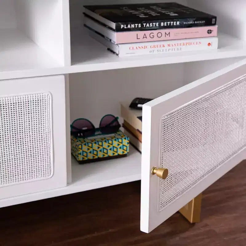Meuble TV avec rangement - Blanc