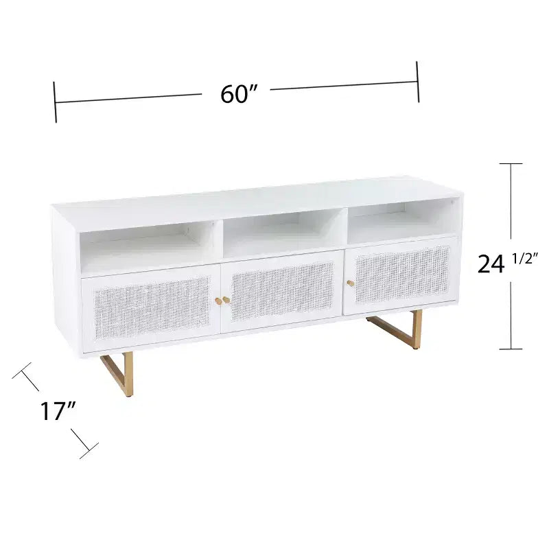 Meuble TV avec rangement - Blanc