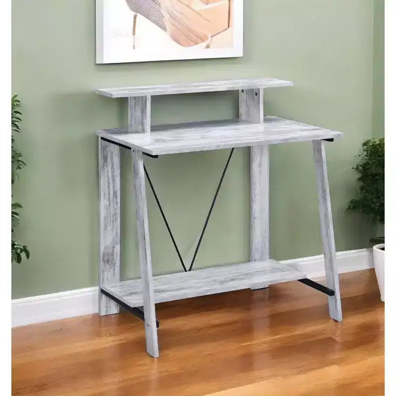 Bureau de style ancien blanc de 32 po