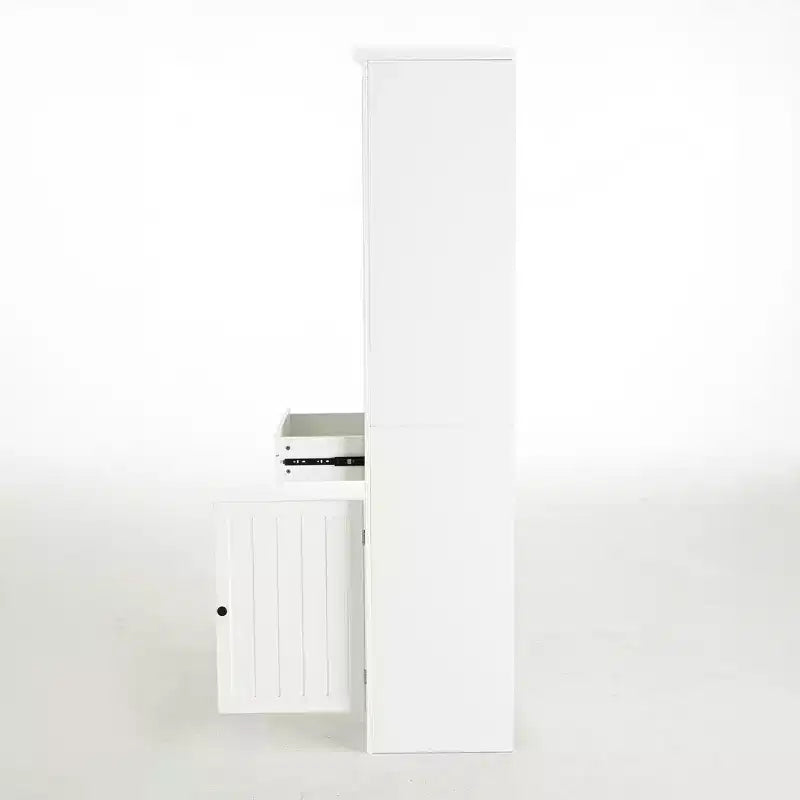 Bibliothèque sur pied de 75 po, étagère en bois à 5 niveaux avec étagères ouvertes et armoire, garde-manger organisateur en bois, meuble de rangement d'exposition pour le bureau