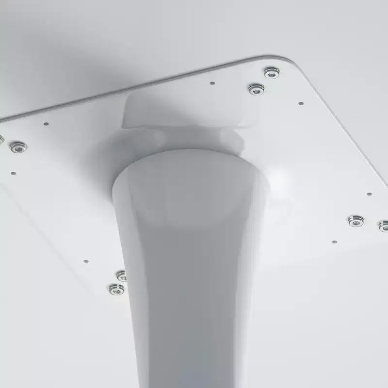 Table basse octogonale avec piètement en métal et plateau en MDF effet marbre, blanc