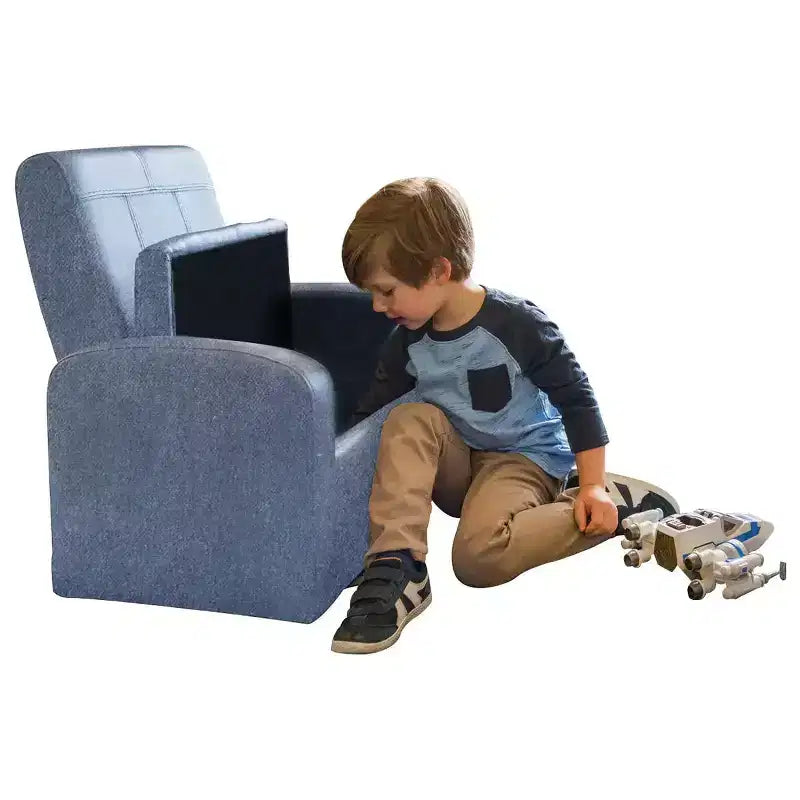 Canapé pour enfants avec coffre de rangement pour jouets, pour garçons et filles, noir