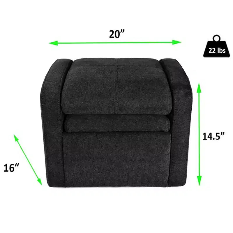 Canapé pour enfants avec coffre de rangement pour jouets, pour garçons et filles, noir