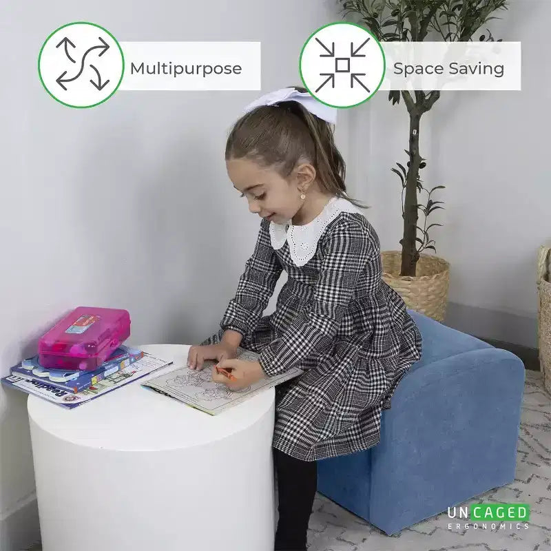 Canapé pour enfants avec coffre de rangement pour jouets, pour garçons et filles, noir