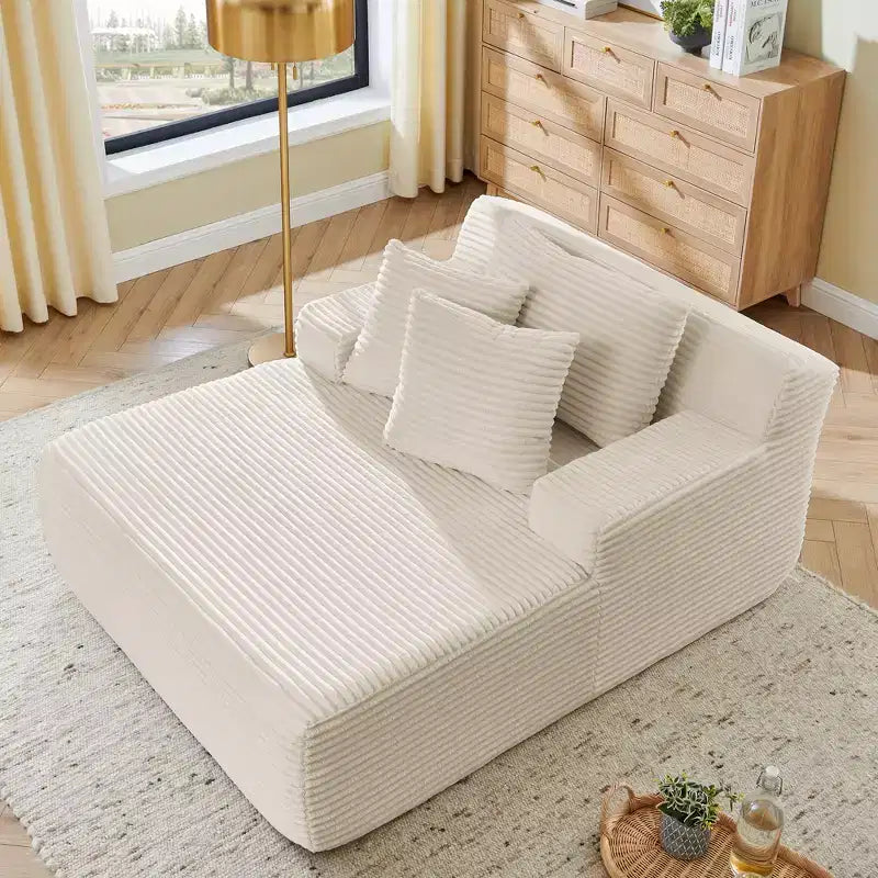 Fauteuil inclinable rembourré paresseux, chaise longue de loisirs, aucun assemblage requis