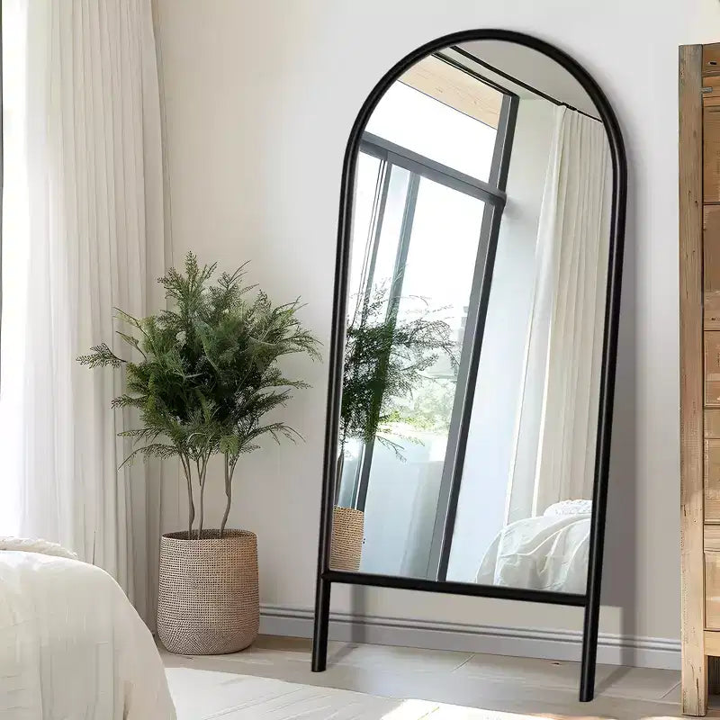Miroir rectangulaire psyché en bois massif marron 71x31 pouces (sans support)