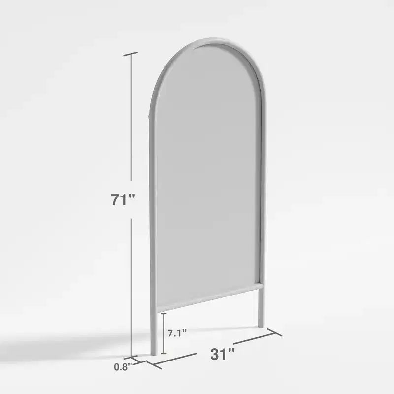 Miroir rectangulaire psyché en bois massif marron 71x31 pouces (sans support)