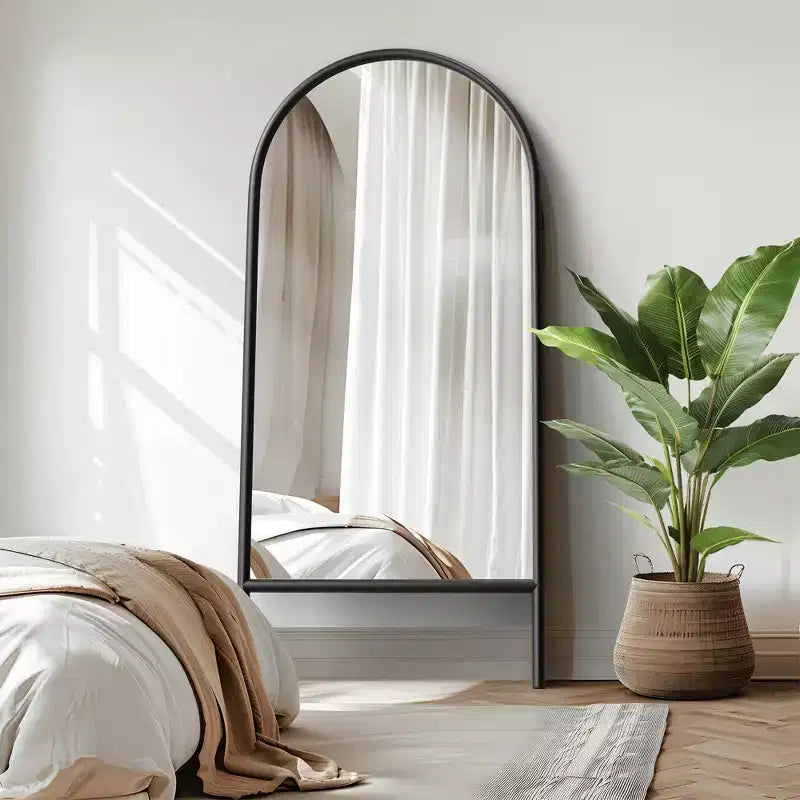 Miroir rectangulaire psyché en bois massif marron 71x31 pouces (sans support)