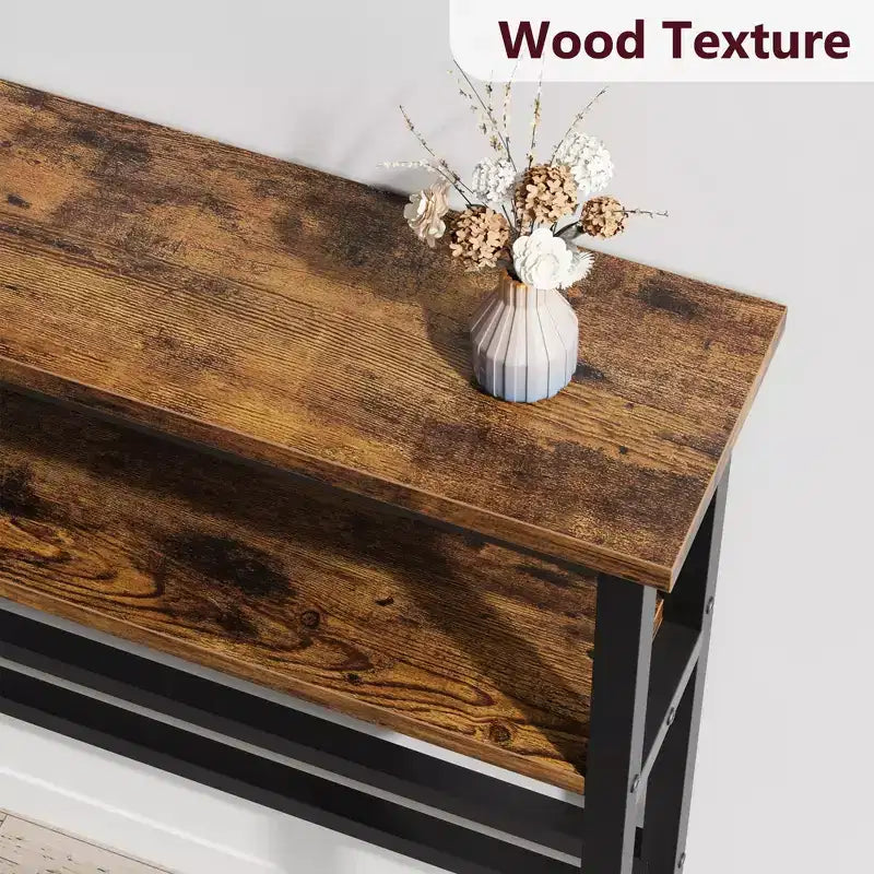 Console étroite pour entrée - Table d'appoint étroite à 2 niveaux pour couloir et salon