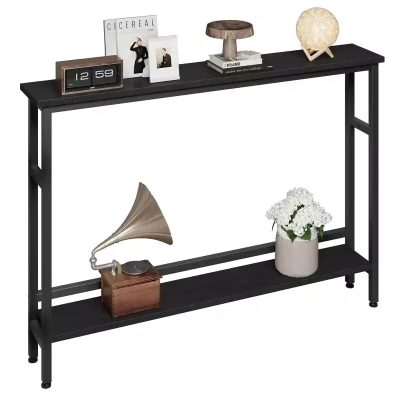 Console étroite pour entrée - Table d'appoint étroite à 2 niveaux pour couloir et salon