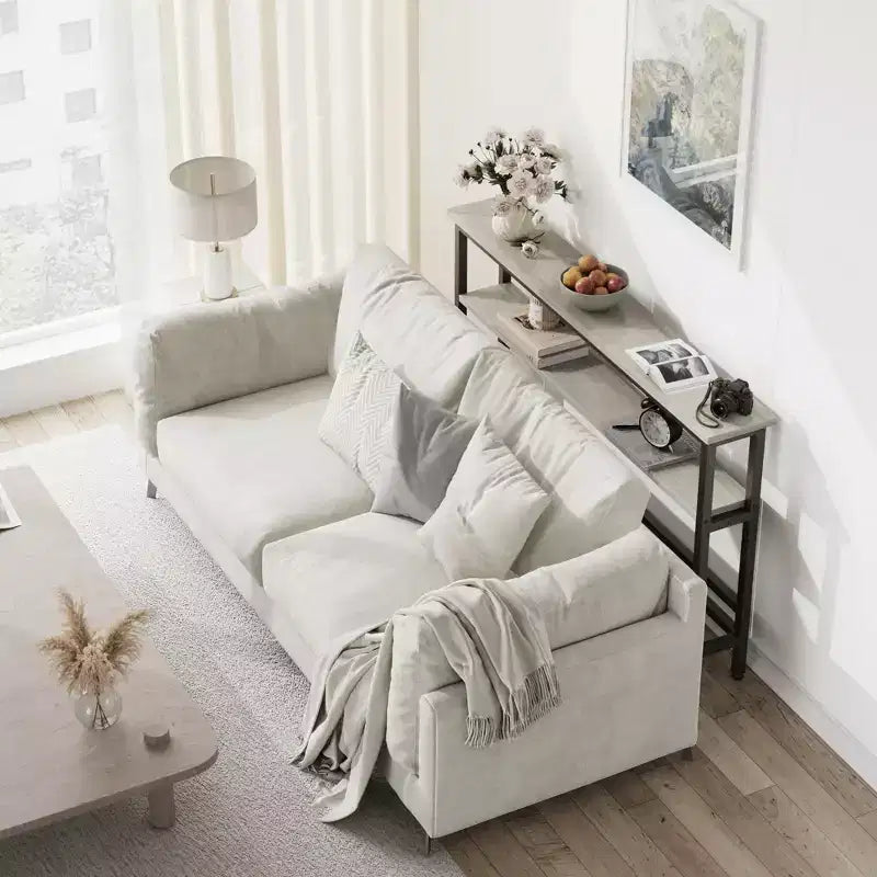 Console étroite pour entrée - Table d'appoint étroite à 2 niveaux pour couloir et salon