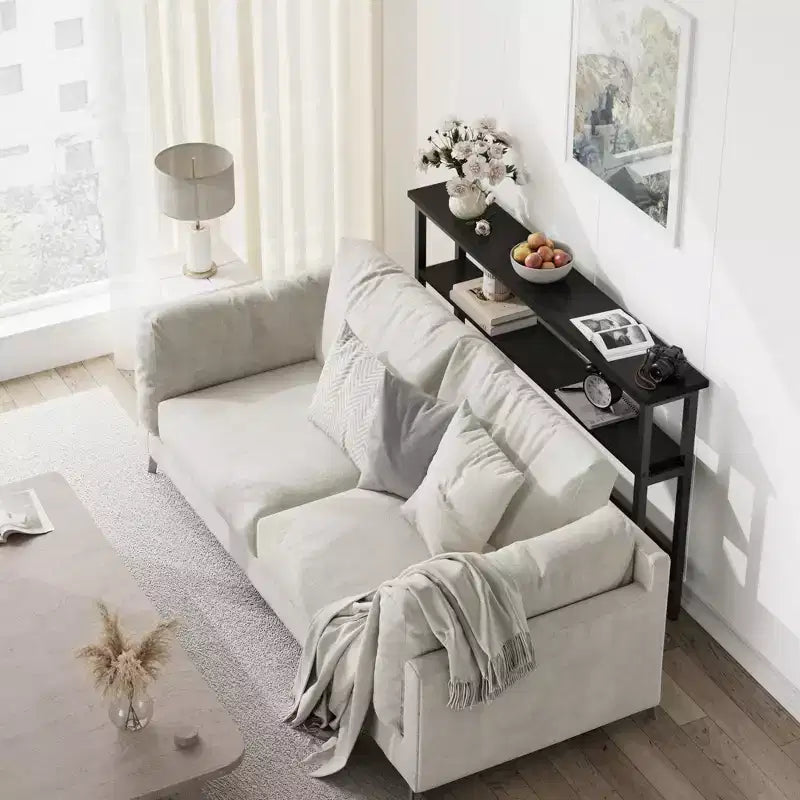 Console étroite pour entrée - Table d'appoint étroite à 2 niveaux pour couloir et salon