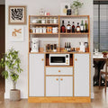Grand placard de garde-manger - Buffet autoportant avec tiroirs, portes et étagère réglable pour le rangement de la cuisine