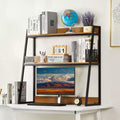 Étagère de Bureau à 2 Niveaux, Organisateur de Rangement de Bureau, 37,4 x 12,6 x 35,4, Meuble de Rangement pour Bureau, Marron