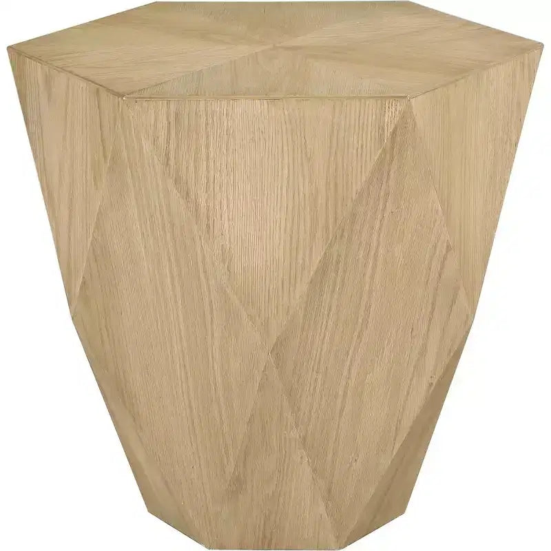 Table d'appoint en forme de losange, placage de chêne, finition brun foncé