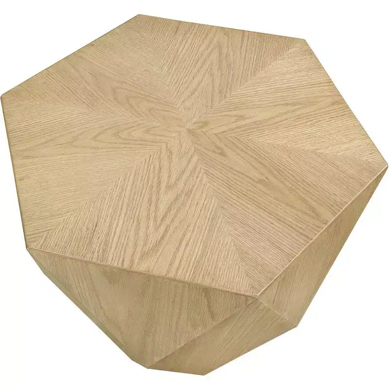 Table d'appoint en forme de losange, placage de chêne, finition brun foncé