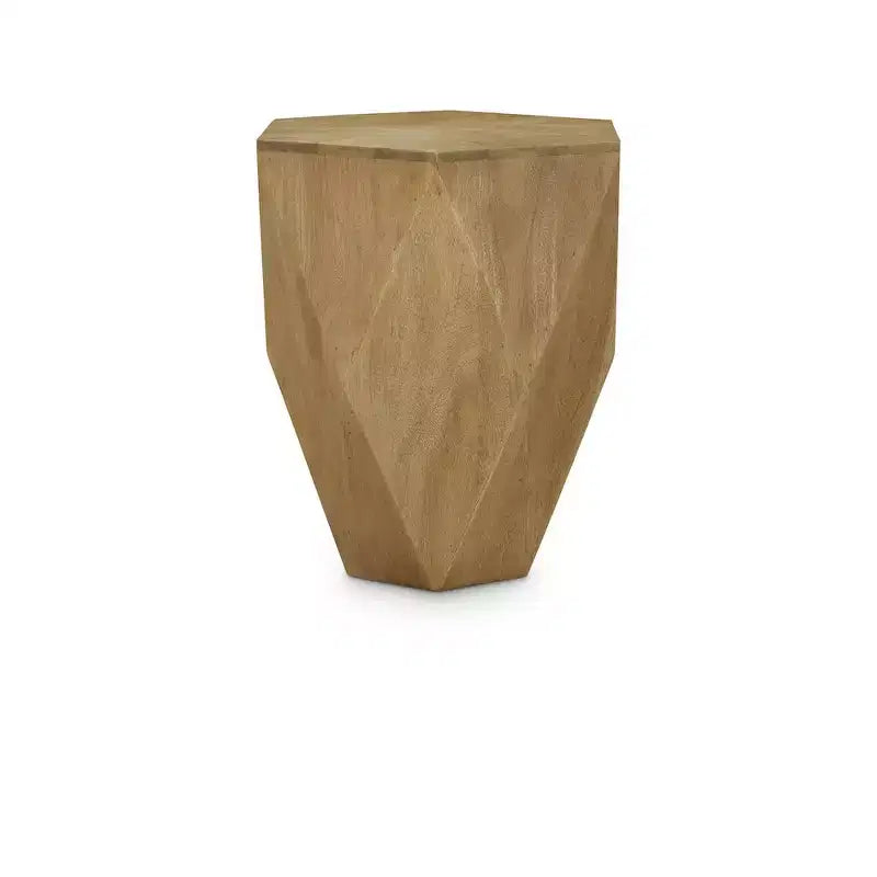 Table d'appoint en forme de losange, placage de chêne, finition brun foncé