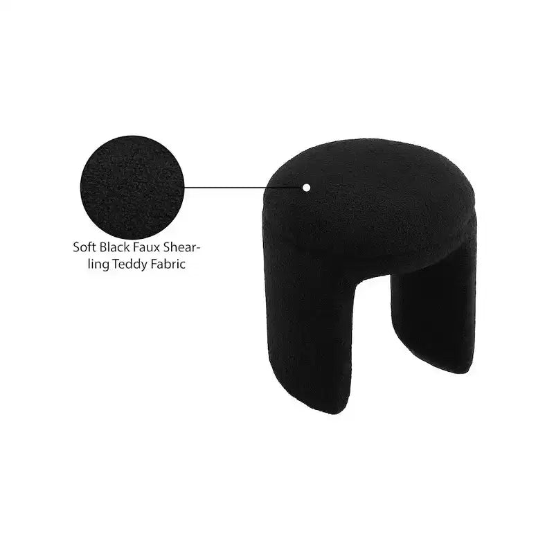 Ottoman/Tabouret en Tissu Fausse Fourrure Sherpa