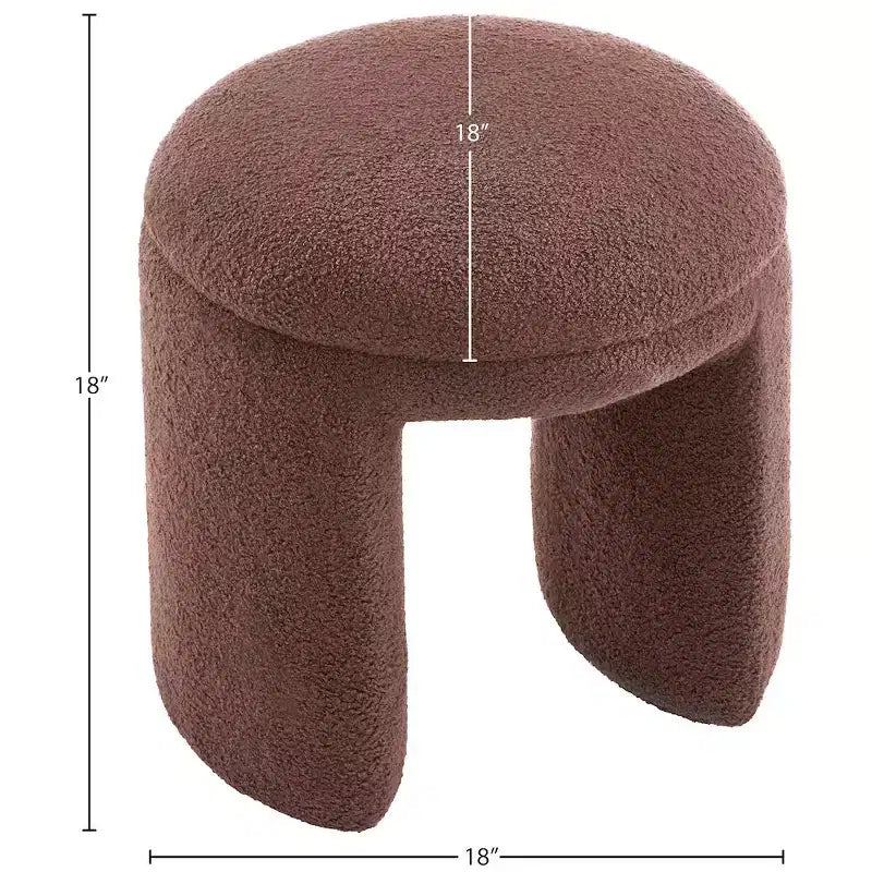 Ottoman/Tabouret en Tissu Fausse Fourrure Sherpa
