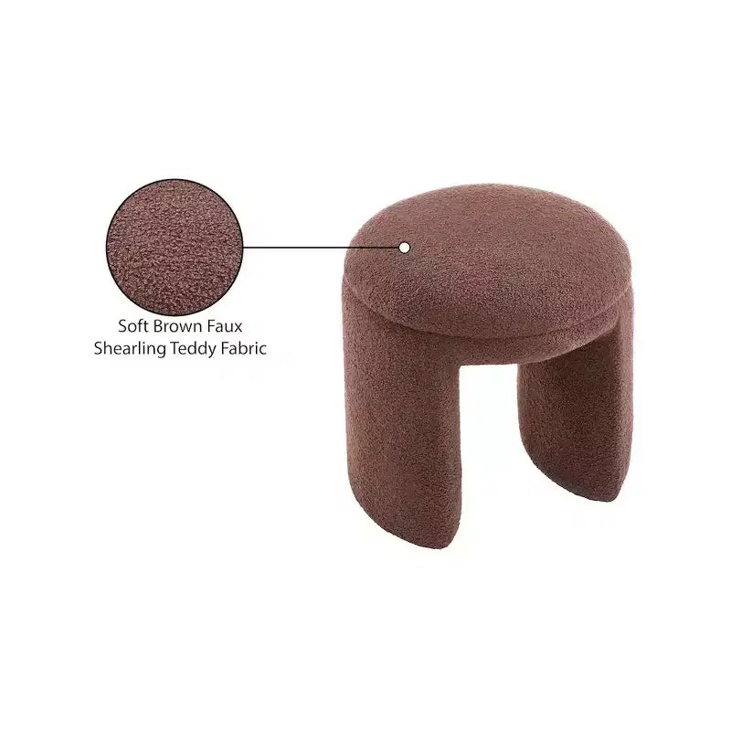 Ottoman/Tabouret en Tissu Fausse Fourrure Sherpa