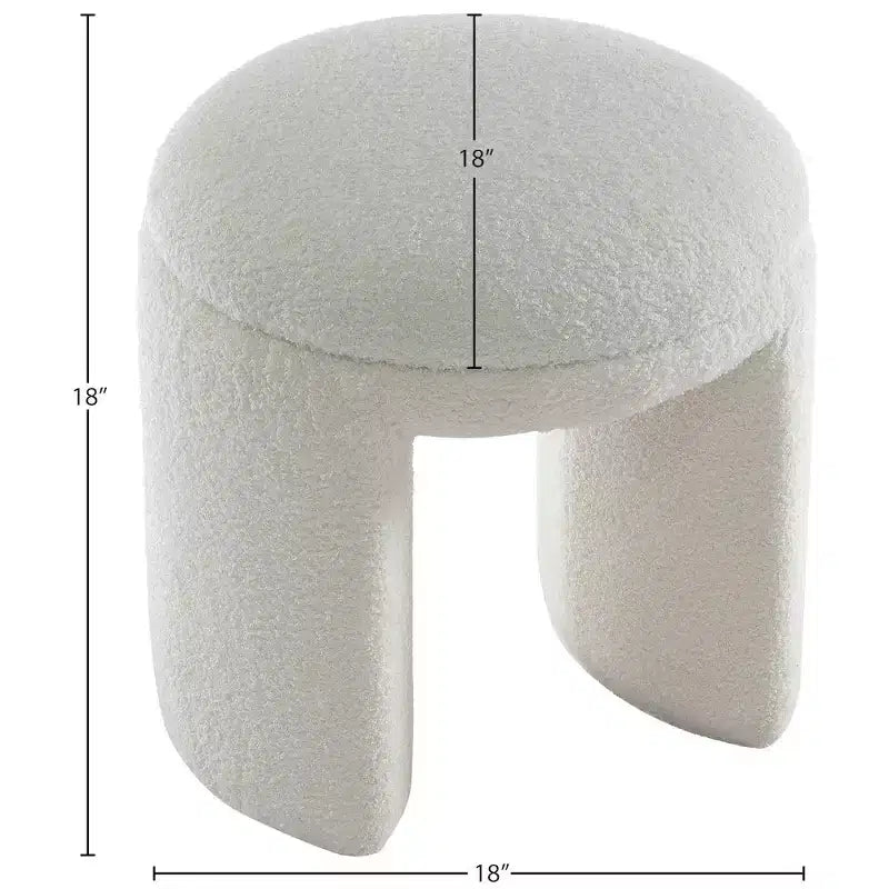 Ottoman/Tabouret en Tissu Fausse Fourrure Sherpa