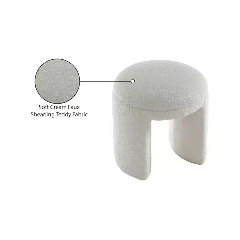 Ottoman/Tabouret en Tissu Fausse Fourrure Sherpa