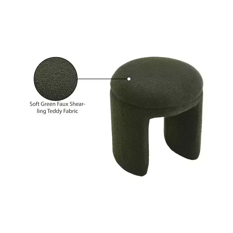 Ottoman/Tabouret en Tissu Fausse Fourrure Sherpa