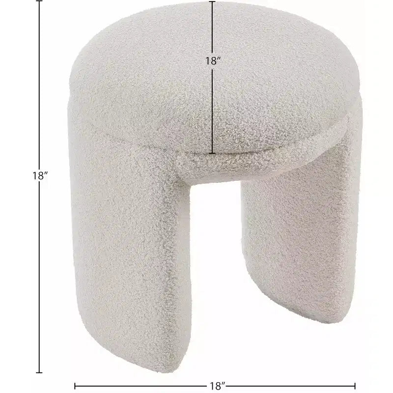Ottoman/Tabouret en Tissu Fausse Fourrure Sherpa