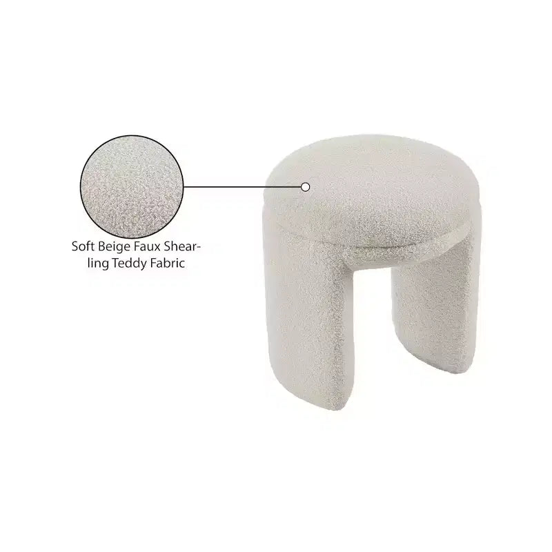 Ottoman/Tabouret en Tissu Fausse Fourrure Sherpa