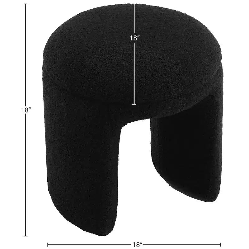 Ottoman/Tabouret en Tissu Fausse Fourrure Sherpa