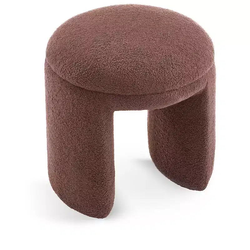Ottoman/Tabouret en Tissu Fausse Fourrure Sherpa
