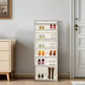 Boîte de rangement à chaussures pliable, armoires à chaussures empilables en plastique avec portes magnétiques, étagère à chaussures pour le salon