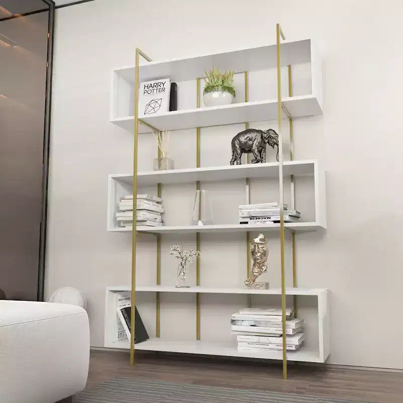 Bibliothèque ouverte moderne avec cadre en métal