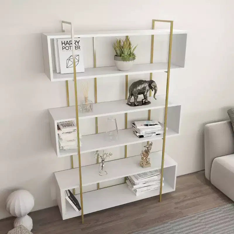 Bibliothèque ouverte moderne avec cadre en métal
