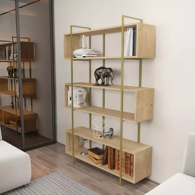 Bibliothèque ouverte moderne avec cadre en métal