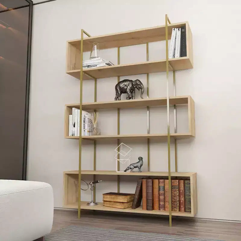 Bibliothèque ouverte moderne avec cadre en métal