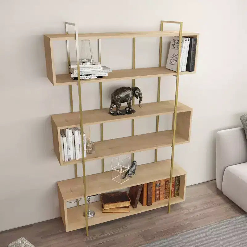 Bibliothèque ouverte moderne avec cadre en métal
