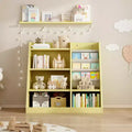 Étagère à livres 4 niveaux pour enfants, organisateur de rangement de jouets pour crèche, salle de jeux et chambre, jaune