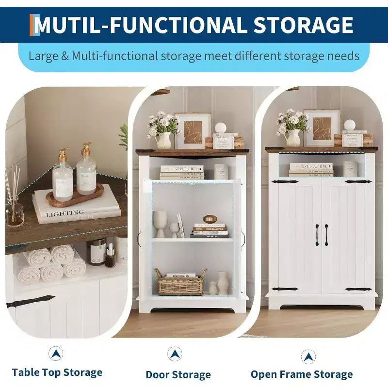 Petit meuble d'angle avec portes, pour salle de bain, cuisine, salon, blanc